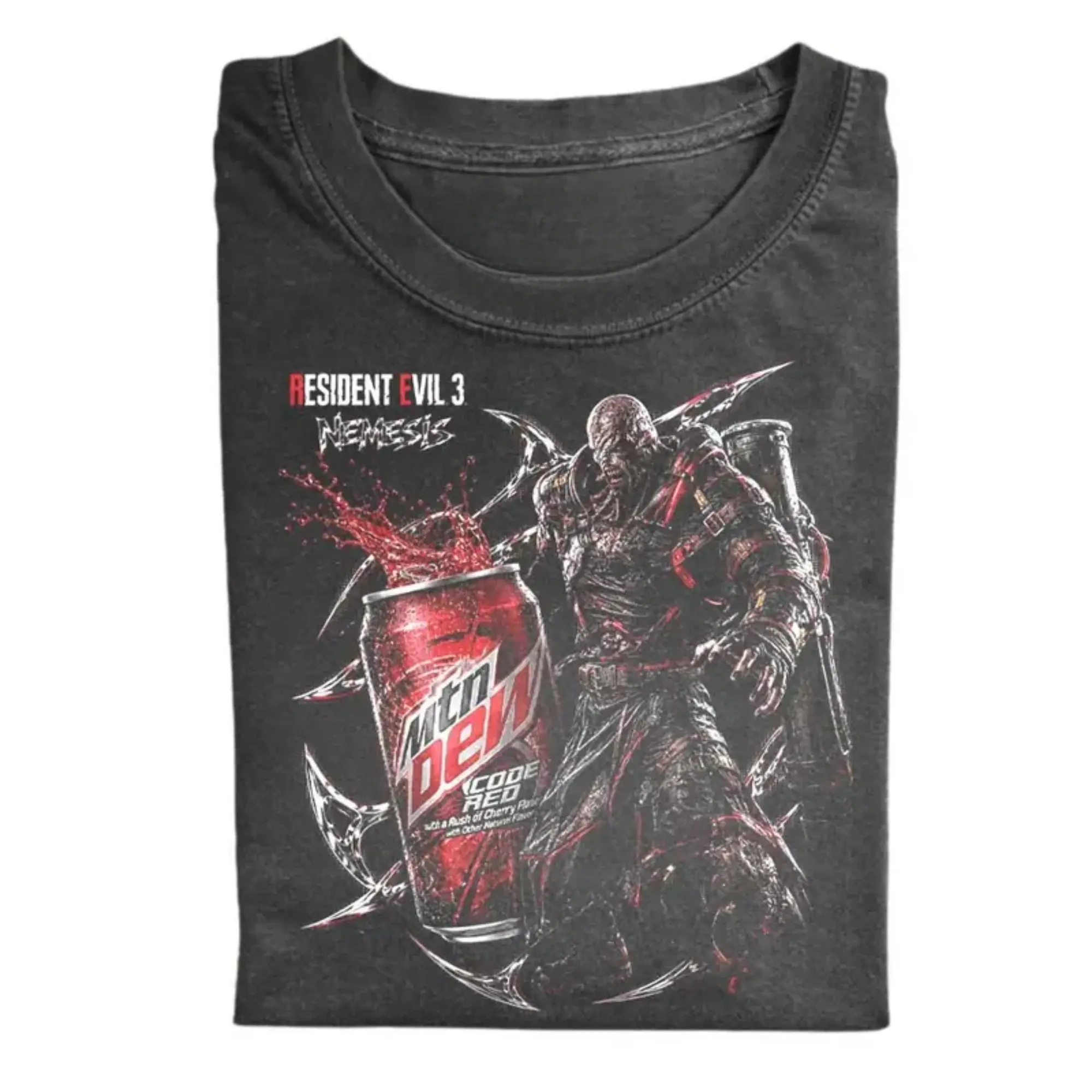 Resident Evil 3 Nemesis Mountain Dew T-Shirt, Vintage Survival Horror Game Tee, Retro Gamer Shirt Y2K Gamer Gift
