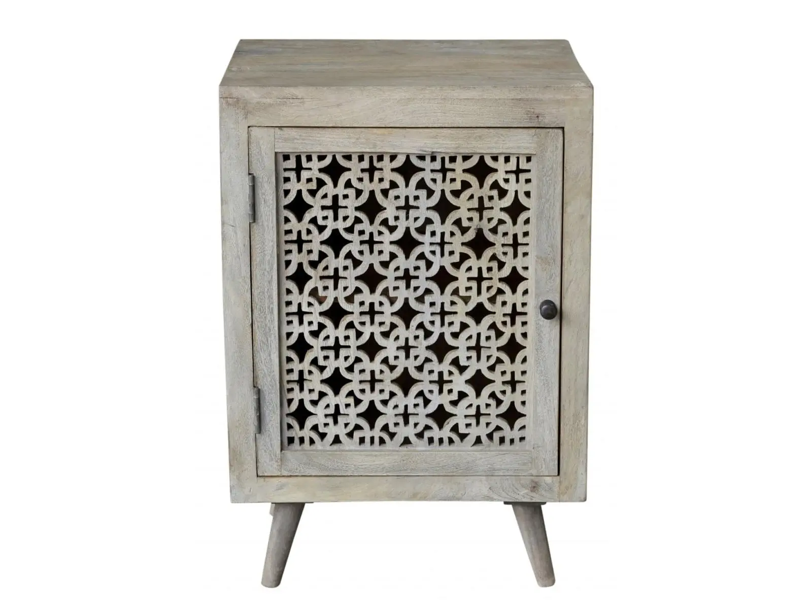 212 MAIN Hand-Carved Solid Wood 30x20x16" Grey Wash Nightstand (Model 489576) - Indoor Furniture Piece