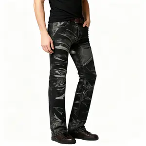Men's Vintage Wash Pocket Straight Jeans, New style business-style jeans  Casual Comfy Denim Pants for Daily Wear, Woven Bottoms for All Seasons,men's casual stretch bleached washed straight pants,Men's Hip Hop JeansFashion Skateboard Pants Streetwear