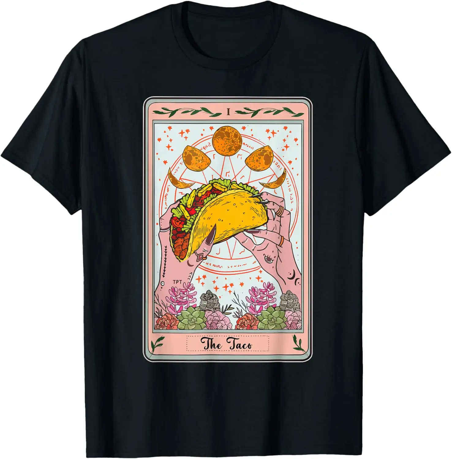 100% Cotton Unisex Taco Tarot Card Cinco Mayo Funny Mexican Tuesday Men Women T-Shirt