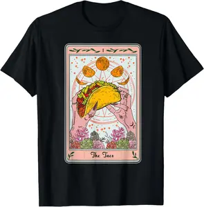100% Cotton Unisex Taco Tarot Card Cinco Mayo Funny Mexican Tuesday Men Women T-Shirt