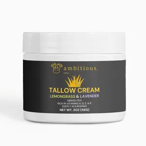 ambitious. byKion Tallow Cream - Lemongrass & Lavender | Deeply Moisturizing Skin Hydration | Nourishing Vitamins A, D, E & K dark spot beef  tallow