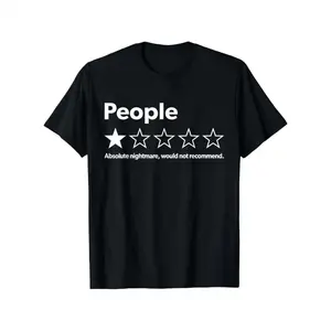 Adults Unisex Funny Slogan T-Shirt Black Short Sleeve One Star Review Graphic Print Soft 100% Cotton Casual Outdoor Daily Tee For Men & Women