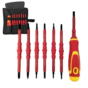 15 in 1 Replaceable Screwdriver Set with Storage Bag, Replaceable Screwdriver Bits, 1 Set Multifunctional Electrician Manual Tool Kit, Professional & Household Tool Set