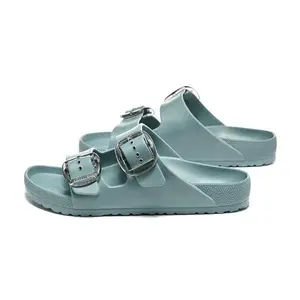 Ladies Lightweight Comfortable Double Buckle One Pedal Slippers