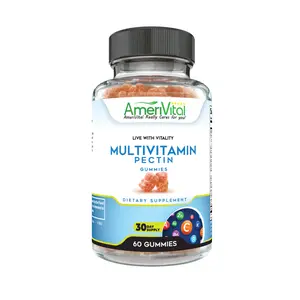 Edible MultiVitamin Pectin by AmeriVital for Dietary Supplements and Optimum Health Healthcare Fitness Natural Gummy