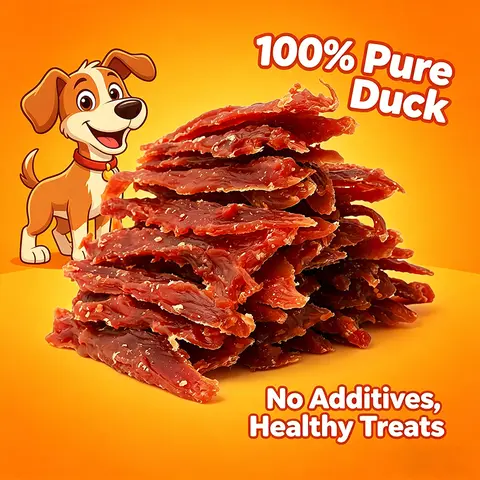 HELETY Premium 100% Real Duck Breast Jerky Dog Treats - Grain-Free Novel Protein, High Protein, Low Fat, Low Calorie, Soft, Chewy Texture, Easy-to-Digest Enrichment Training Snacks for Small/Large, All Ages Dogs
