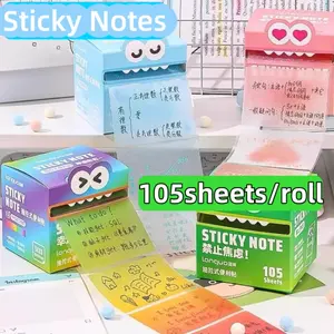105pcs/box Cute Pull-Out Pattern Pul Sticky Notes, Creative, Multi-Purpose and Practical Sticky Notes, Adorable, Functional, Sticky Memo Pads for Home, School and Office, Tasks