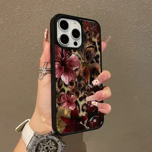 Trendy Magnetic Case for iPhone11/12/13/14/15/16/17/promax Leopard Print Floral & Cherry Pattern MagSafe Ready, Ultra Thin & Shockproof | Cute Pick for Girls