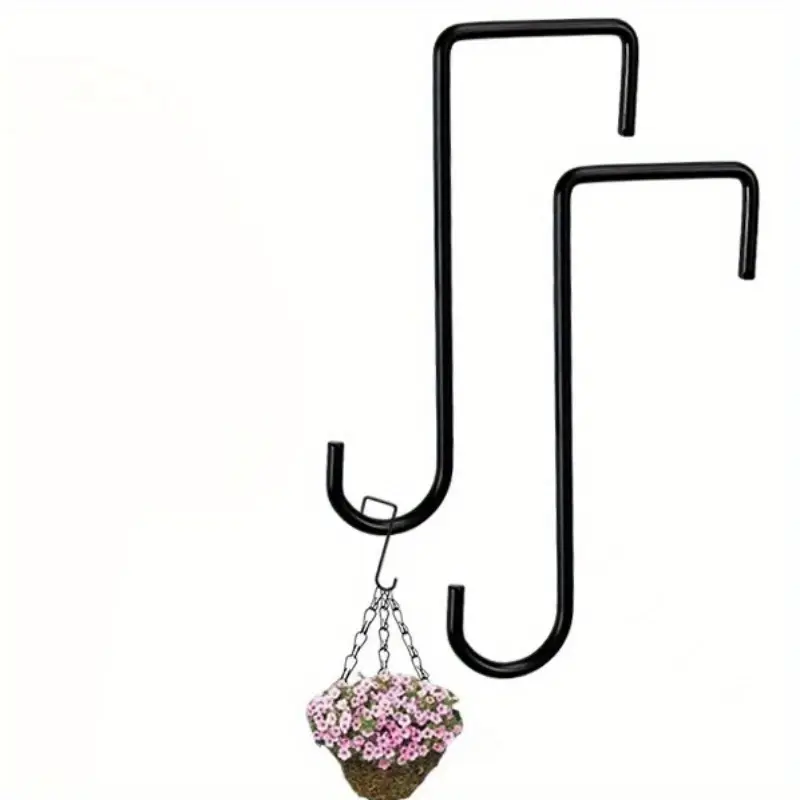 Heavy-Duty Stainless Steel Fence Hooks, Easy Install Over-Door Garden Plant Hangers for Indoor/Outdoor Use - Perfect for Hanging Plants, Hanging Plant Basket, Hanging Planters, Bird Feeders, and Lanterns