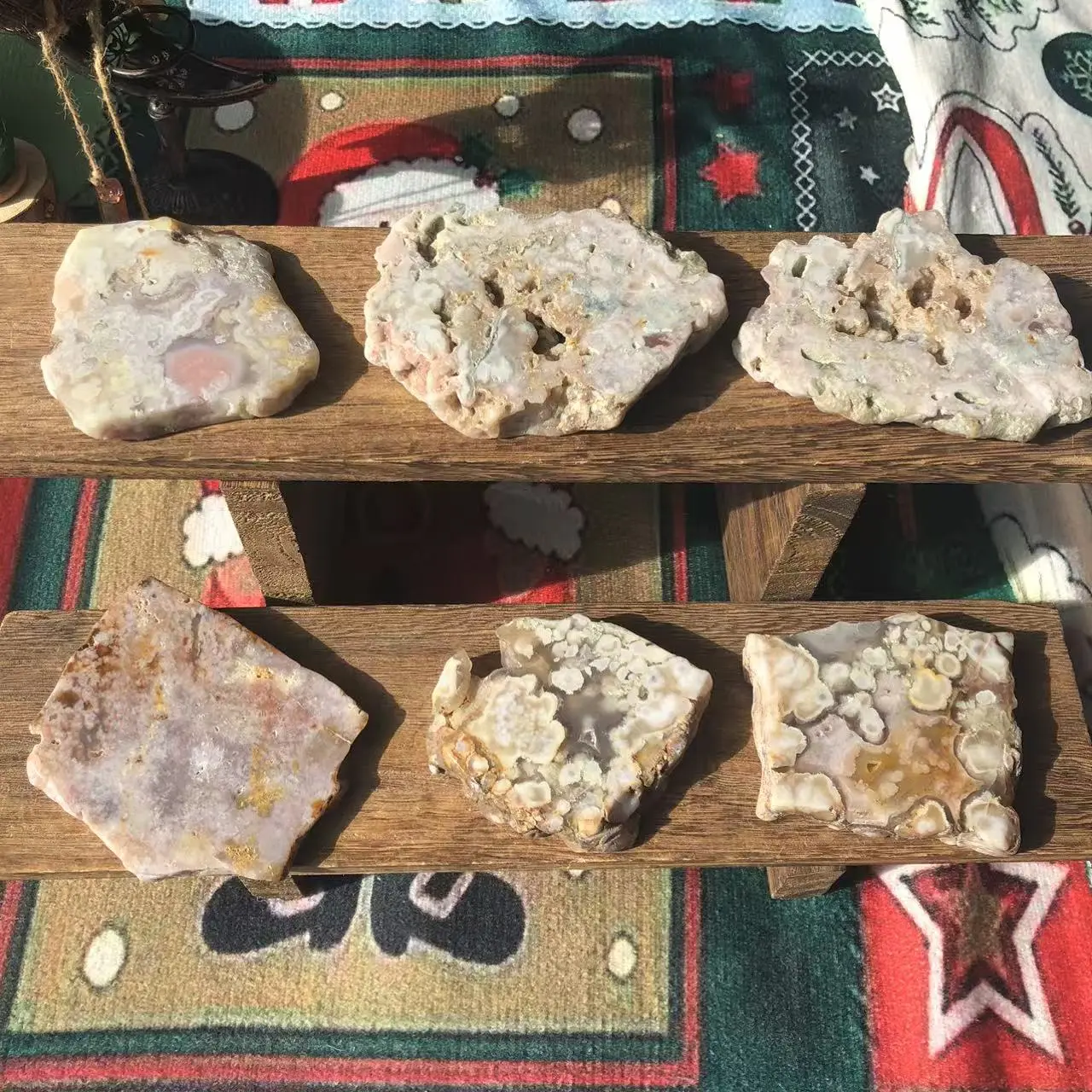 Natural Crystal Flower Agate Slice Collection