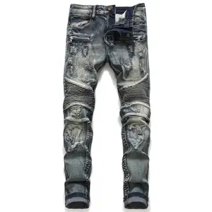 Men Slim Fit Stretch Hip Hop Jeans Pants