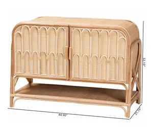 bali & pari Gitano Natural Rattan 2-Door Storage Cabinet