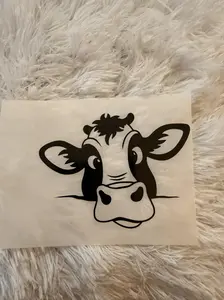 Peek A Boo Cow Car Decal