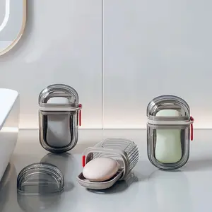 Light Luxury Travel Soap Box, Creative with Lid Sealed Drain, Portable Small Soap Box, New Business Travel Soap Box, Soap Saver, Soap Dish Holder