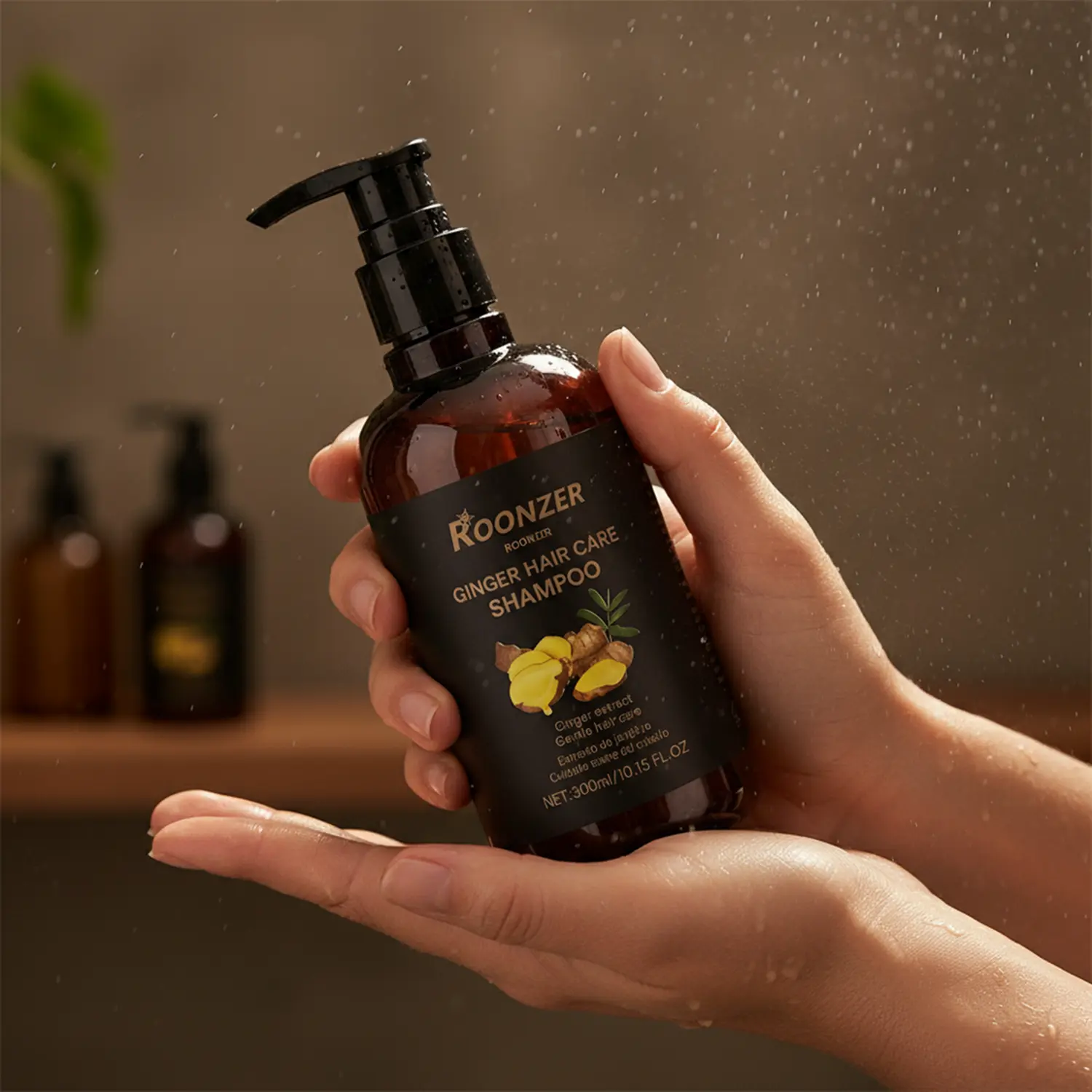 Ginger Shampoo with Coconut Oil & Citric Acid-Stimulates Olive oil Hair Growth & Reduces Shedding/ Clarifying Formula for Thicker Hair 300ML