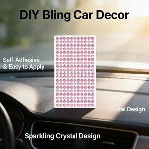 DIY Self-Adhesive Crystal Rhinestone Stickers, Shiny Car Decoration Stickers, Handmade Rhinestone Embellishments for Women's Cars