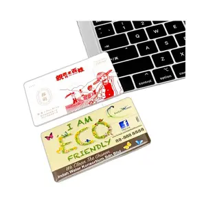 Card Style USB Flash Drive 8GB 16GB Business Name Card Design Custom Logo Print Portable U Disk for Office Gift & Storage