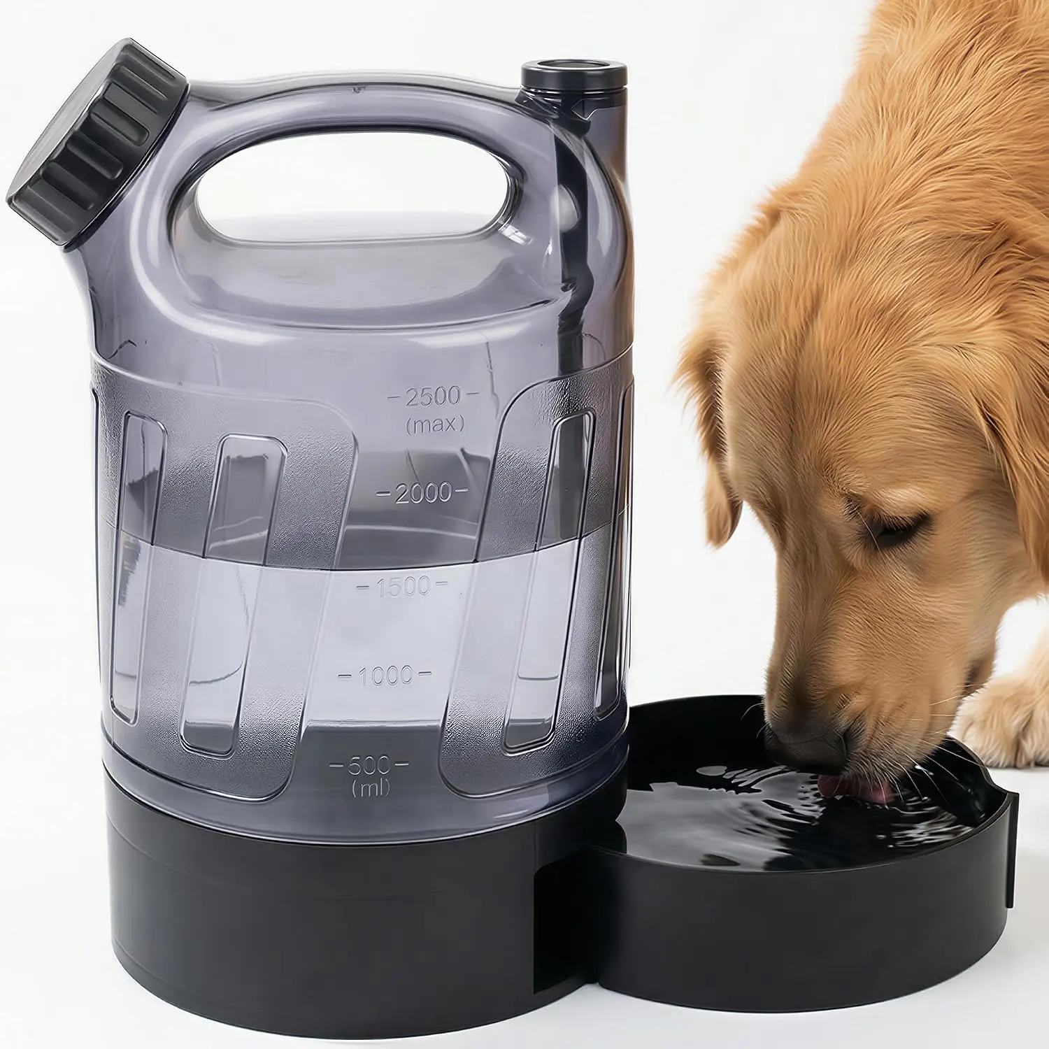 Portable Dog Travel Water Bottle Bowl Dispenser - 84 oz/2.5L Leak-Proof Large Dog Accessory for Camping, Hiking, Pet Feeding Supplies Essentials