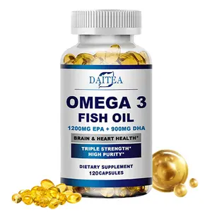 Daitea Omega 3 fish oil health Supplement,Supports Heart Health,Support brain health,Support Joint health,120 Capsules