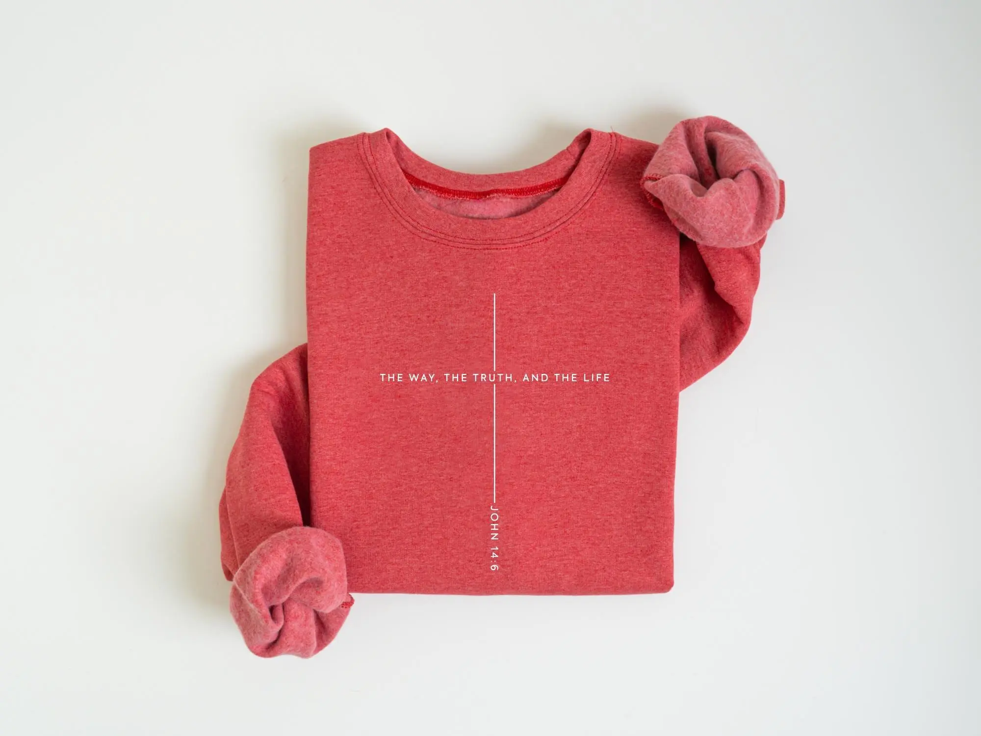 Christian Christmas Sweatshirt : John 14 6 Shirt, Jesus Lover Gift, The Way the Truth The Life, Womens Faith Over Fear, Holiday Gift