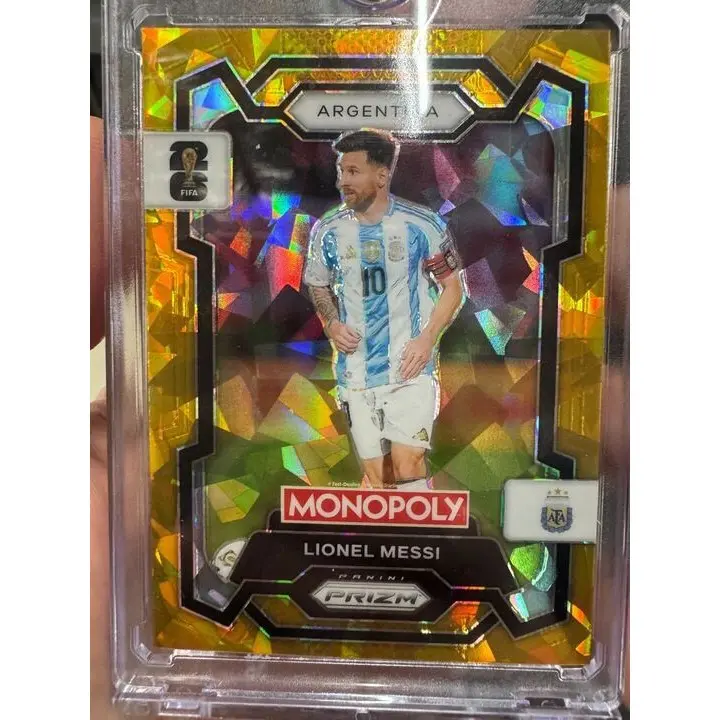 Lionel Messi 2026 Panini Prizm FIFA World Cup Soccer Cracked Gold Ice Argentina