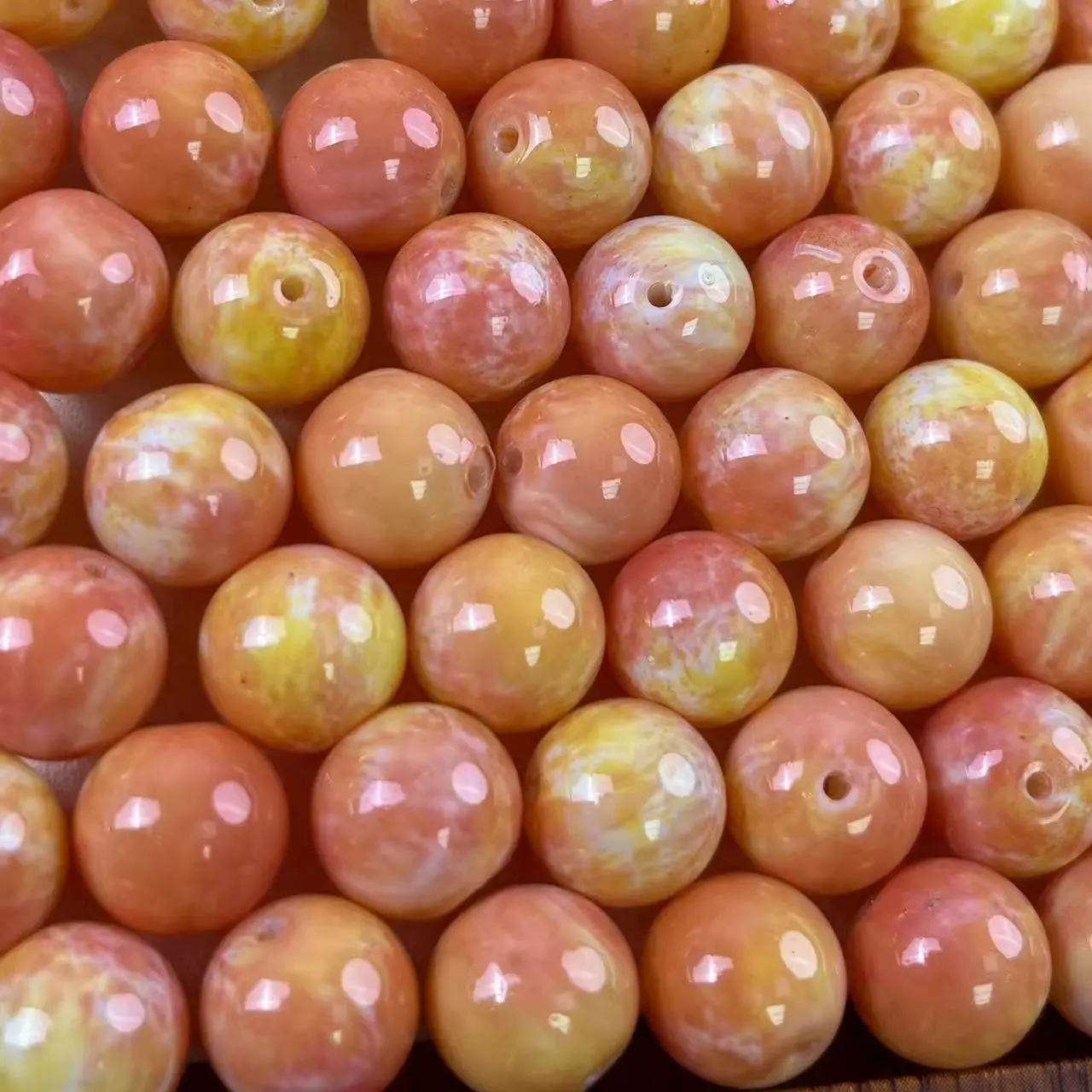 【DIY19】12mm Orange Oil Painting Glass Bead 50ml