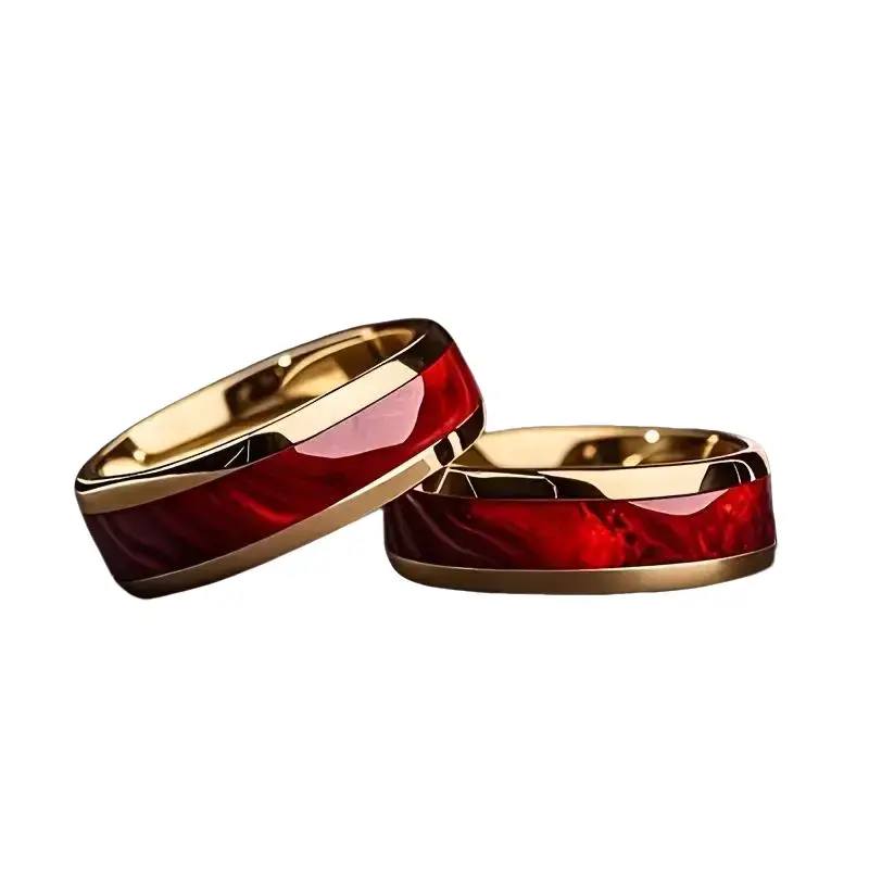 Unisex Stainless Steel Enamel Ring, 8mm Width, Universal Waterproof Non-Fading Fashion Accessory