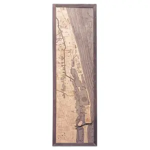 Juno Beach 3-D Nautical Wood Chart, Narrow, 13.5" x 43"