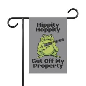 Hippity Hoppity Get Off My Property Garden Yard Flag