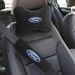 Car Seat Belt Protect Shoulder Pads Cervical Spine Headrest Neck Pillow For Ford Focus mk2 mk3 Fiesta Fusion Ranger Mondeo S-MAX Kuga