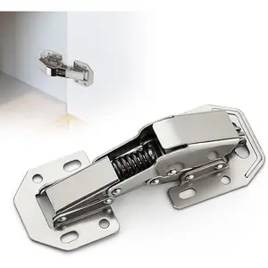 2 Pack Hidden Soft Close Surface Mount Kitchen Cabinet Hinges, No Pre-drilled for Kitchen Cupboard