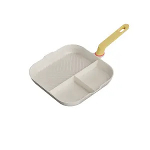 Household Multifunctional Maifan Stone Non-stick Pan Breakfast Pan 3-in-1 Steak Frying Pan Egg Frying Pan Frying Pan Cookware mexican kitchen cookware