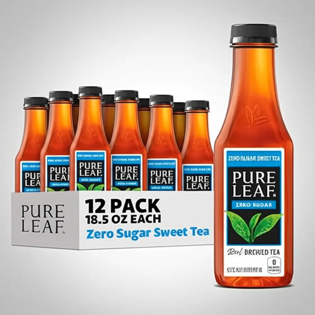 Pure Leaf Iced Tea, Zero Sugar Sweet Tea, 18.5 Fl Oz Bottles (Pack of 12)