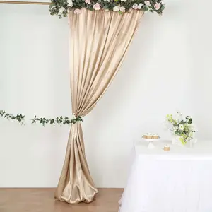 Nude Satin Backdrop Drape Curtain, Photo Booth Event Divider Panel - 8ftx10ft