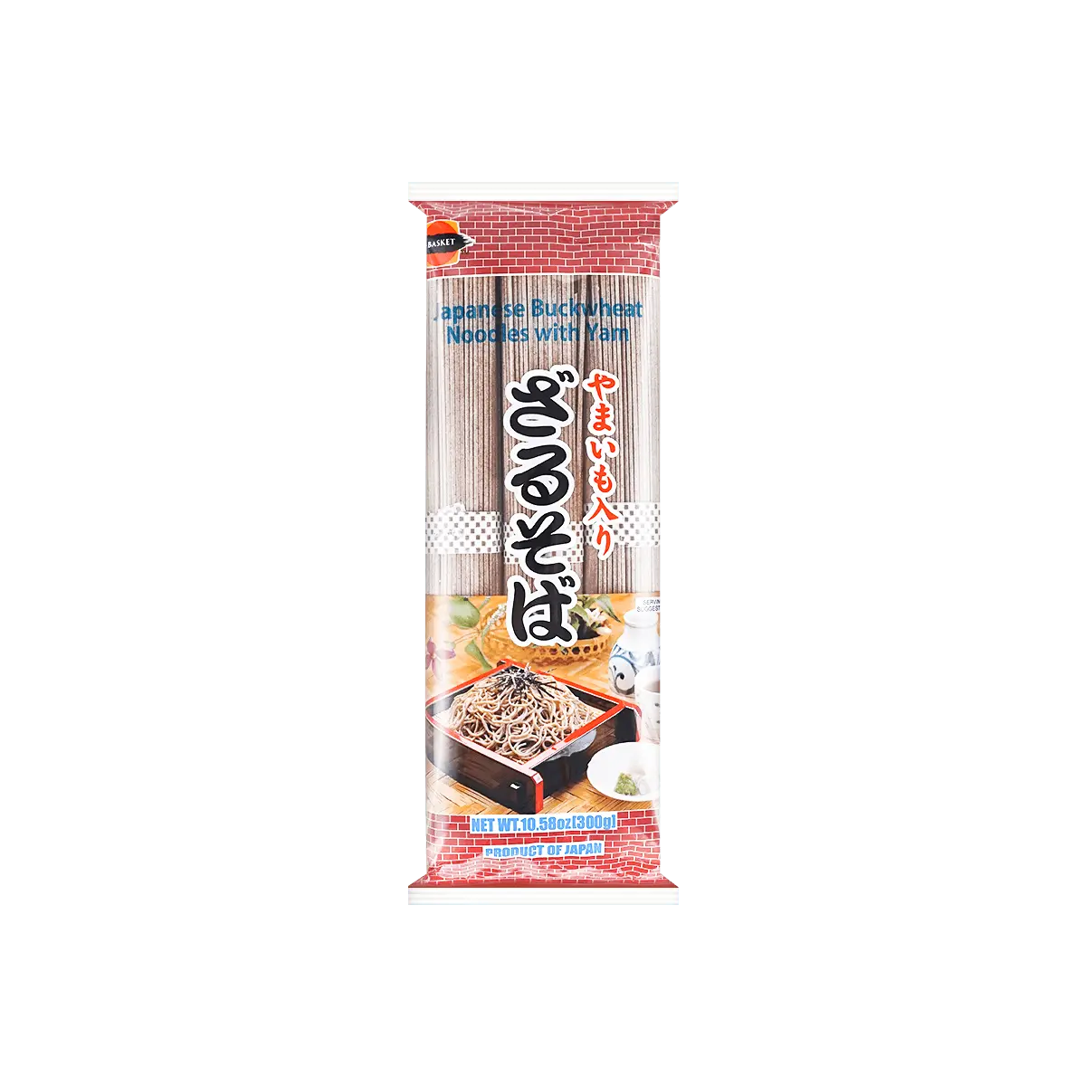 J-BASKET Authentic Japanese Soba Noodles - 300g Buckwheat Noodles for Zaru Soba, Cold Soba, and Chilled Ramen