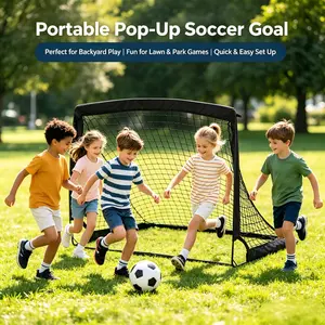 Set of 2 pop-up soccer goals, portable soccer net, suitable for children, teenagers, and adults; outdoor soccer goal set ideal for backyard games and soccer training; suitable for teenagers.