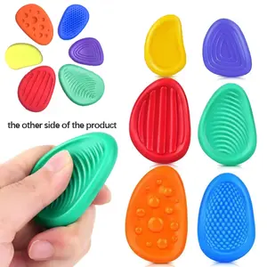 6-Piece Silicone Sensory Toys Set for Adults & Kids, Sensory Grippie Set, Soft Squishy Silicone Stress Relief Fidget Toys, Durable Washable Colorful Design