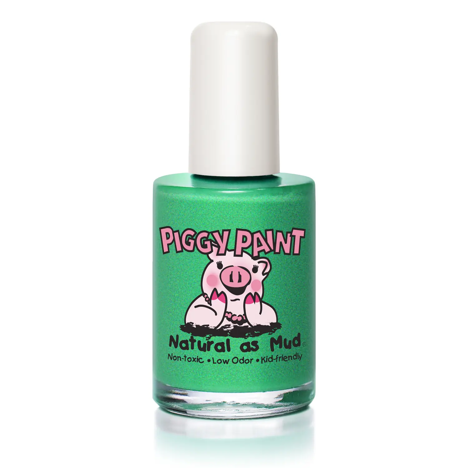 Piggy Paint Ice Cream Dream - Shimmer Dark Green 0.5oz Non-Toxic Vegan Water-Based Nail Polish for Kids & Pets