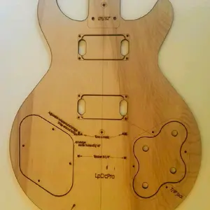 Custom Hybrid Les paul DCpro Guitar Body Template 4Tele Neck 3ply LPDC01