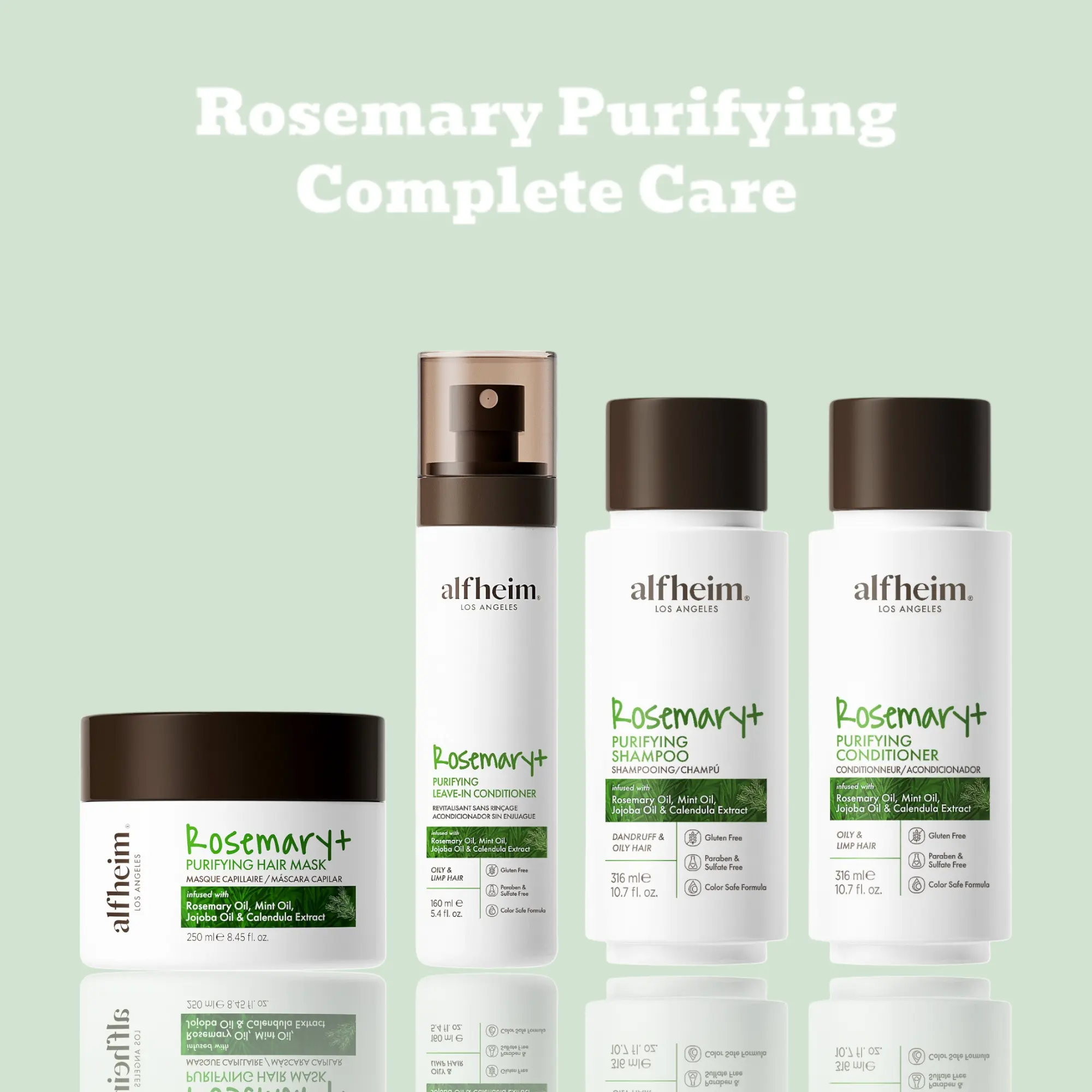 Rosemary Full Care Set Shampoo Conditioner Spray Hair Mask Gentle Repair Nourish With Natural Extracts For Family Daily Use Professional Treatment