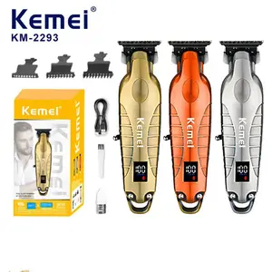 Kemei 2293 Professional Men Hair Beard Trimmer Zero Gapped Cordless Hair Clipper Barber Rechargeable Finish Hair Cutting Machine USB Rechargeable Clipper Cordless Rechargeable Clippers