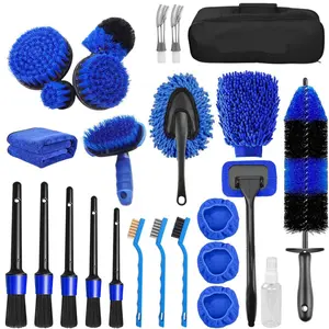 26Pcs Car Detailing Kit, Car Detailing Brush Set, Car Wash Cleaning Kit, Car Detailing Brushes, Professional Car Care Kit for Interior Exterior Wheels(Blue) - Home Improvement.