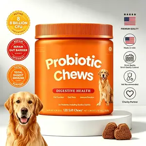 Probiotic chewable tablets, anti-allergy and immunity-boosting soft chewable tablets for dogs, protecting your dog's gut and immune health.