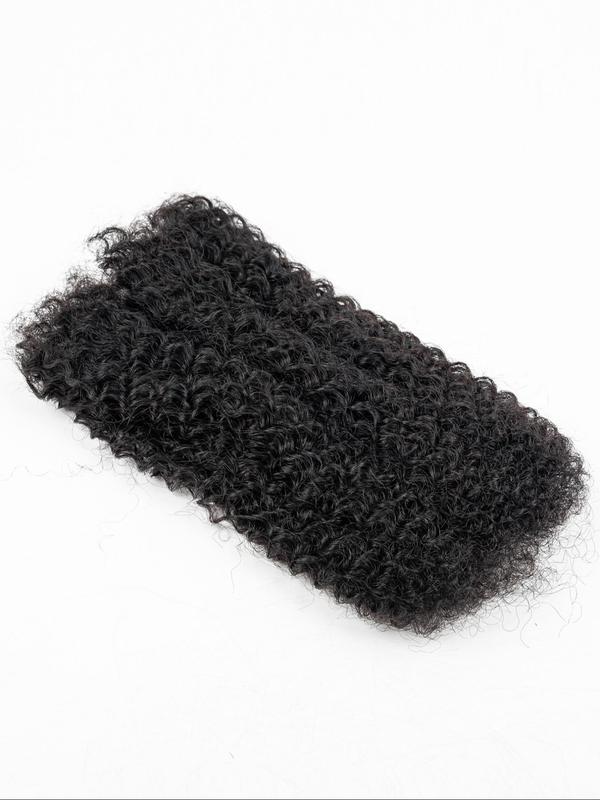 30g a pack Kinky Afro Bulk Hair Soft Real Human Hair Braiding Material, 16 Inch Dirty Bun Making Supplies, Soft African Curly Texture