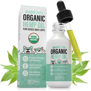 Calming Organic Hemp Oil for Dogs and Cats - Hemp Oil Drops with Omega Fatty Acids - Hip and Joint Support, Skin and Coat Health and Allergy Relief - Helps with Anxiety, Stress and Pain