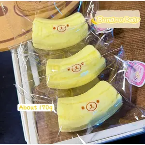 1Pc Handmade Butter-Texture Banana Bear Squishy, Food-Grade Silicone Stress Relief Toy for Squishy Bears Stress Relief Toys Enthusiasts