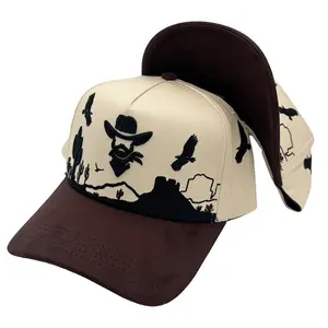 De Rancho Desert Zopilote a-frame hat (Cream/Brown)