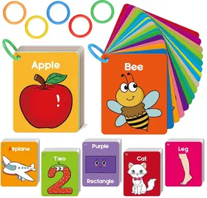 Torlam Toddler Flash Cards Baby Cognitive Flashcards for Kids, Learning Alphabet, Numbers, Shapes & Colors, Animals, First Words, Body Parts, Foods, Preschool Kindergarten Activities Educational Toys