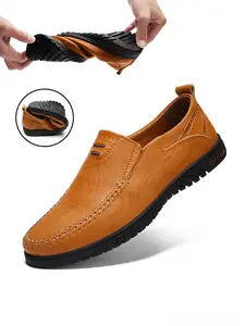 Men's Business Style Solid Color Loafers, Lightweight Comfortable Retro Slip on Loafers for Work & Daily Wear, Fashion Shoes for Party, Daily Clothing Decor